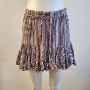 Vintage Blue and Pink Striped Mini Skirt